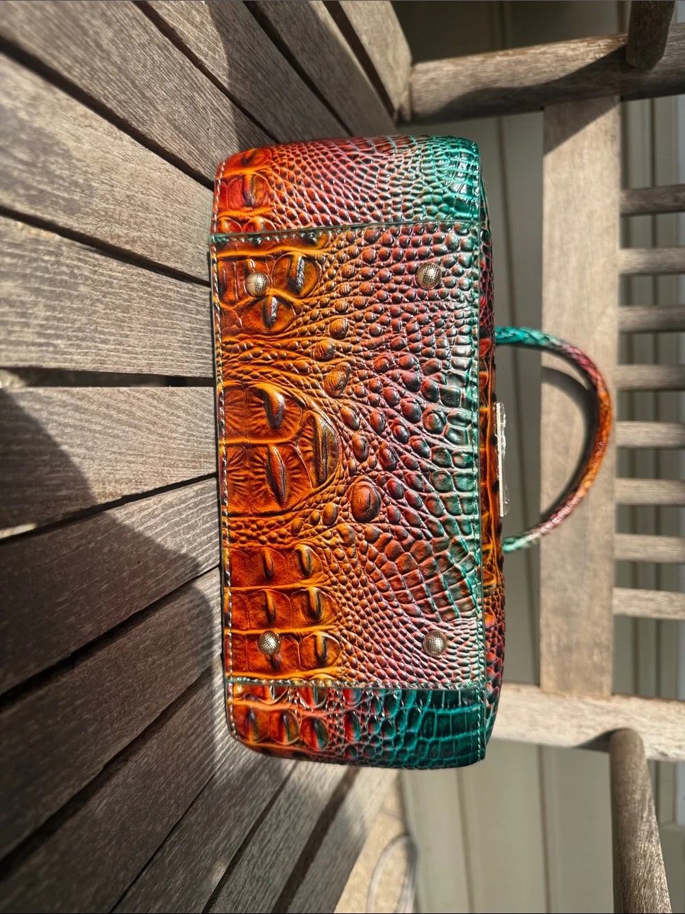 NEW Multicolor Croc-Embossed Handbag